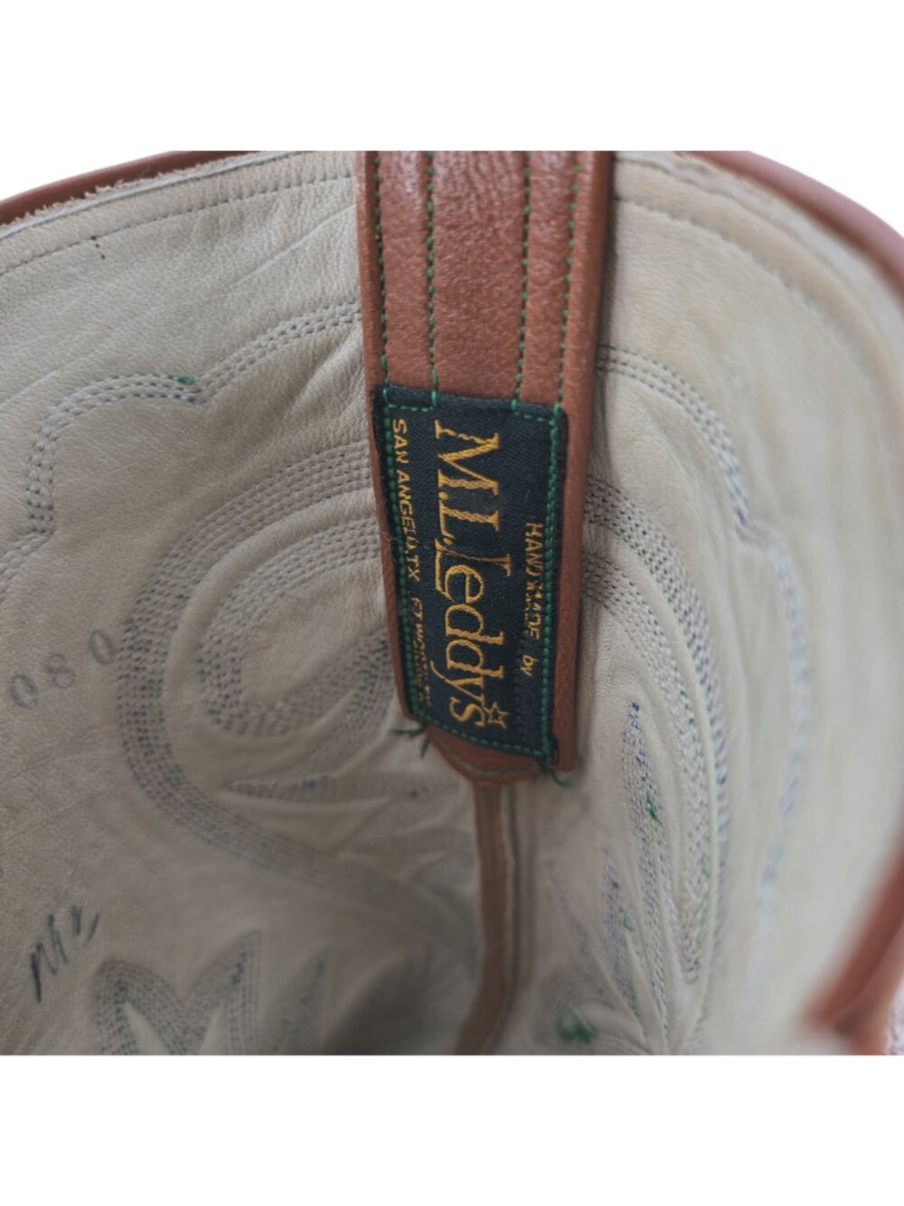 M.L. Leddys Ostrich Exotic Cowgirl Boots Womens 5B Brown Purple Green Cowboy CBC - Picture 9 of 16